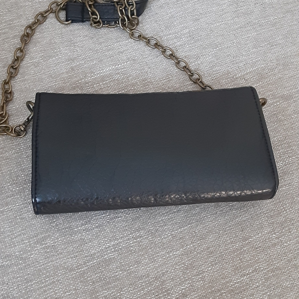 Vans Black pebbled Leather Crossbody Wallet, Clutch - Picture 4 of 10
